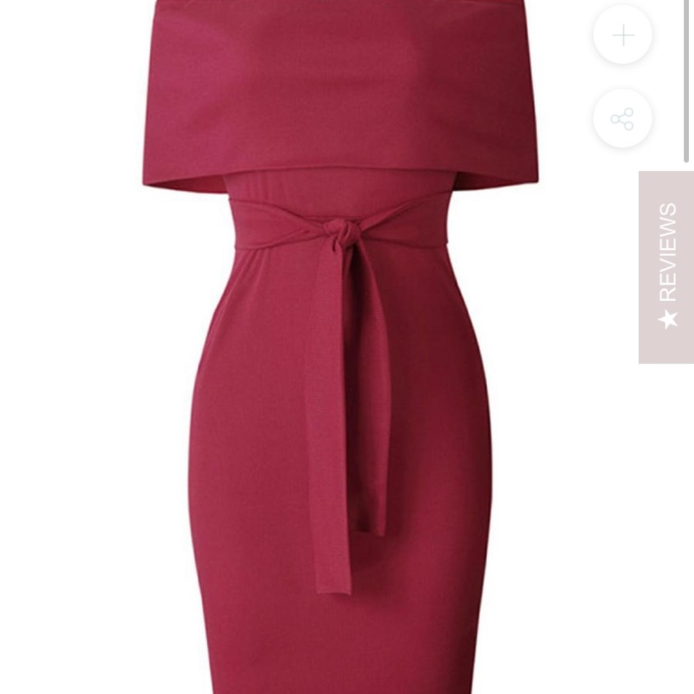 Black tie, red bodycon dress